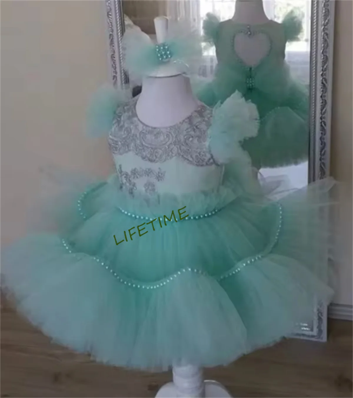 

CustomizedTurquoise Cute Pageant Birthday Holiday Dress Baby Girl First Birthday Dress Infant Christening Dress Photoshoot