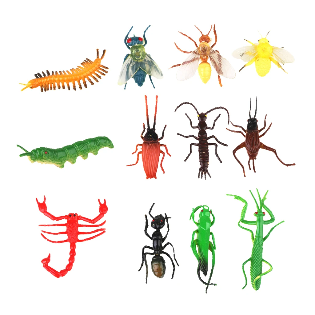 12 Plastic Halloween Insect Model Scorpion Fly Trick Prop