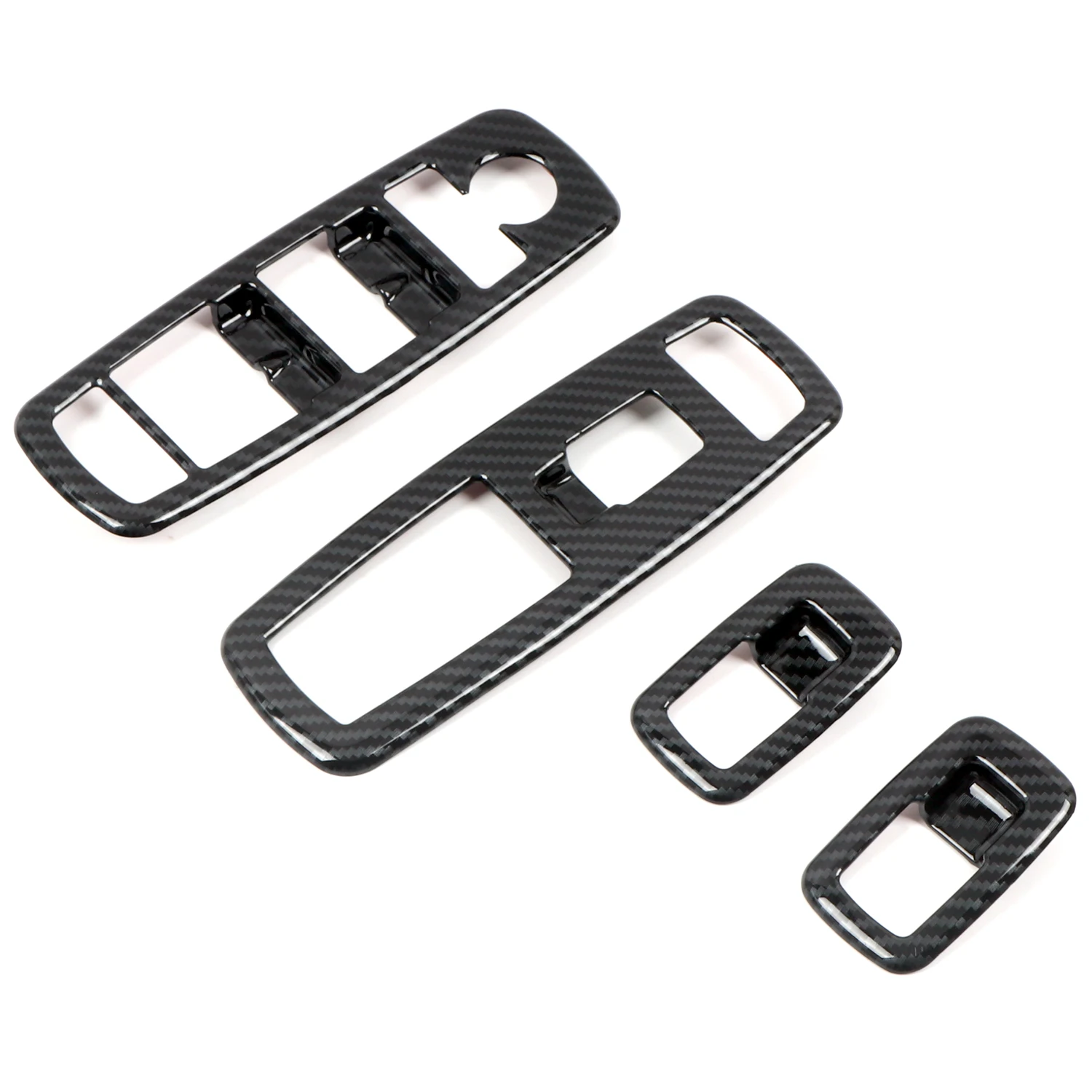 LHD! For Dodge Durango 2011-2022 2023 Car Accessories ABS Plastic Carbon Car Door Window Lift Switch Cover Trim 4pcs