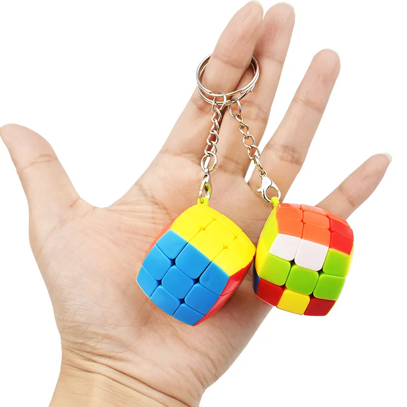 1 Pcs New Mini Bread Three-step Cube Keychain Creative Rotatable Cube Small Pendant Backpack Charm Children Puzzle Toys