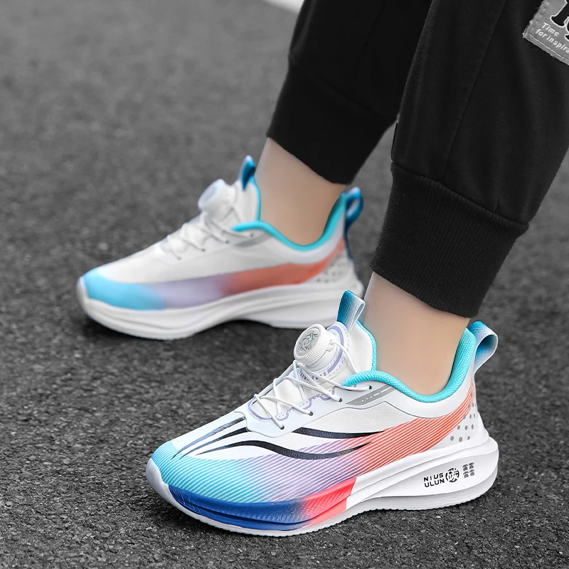 

Leather swivel buckle large children's shoes cushioned sports shoes Wear resistant casual running shoes for students