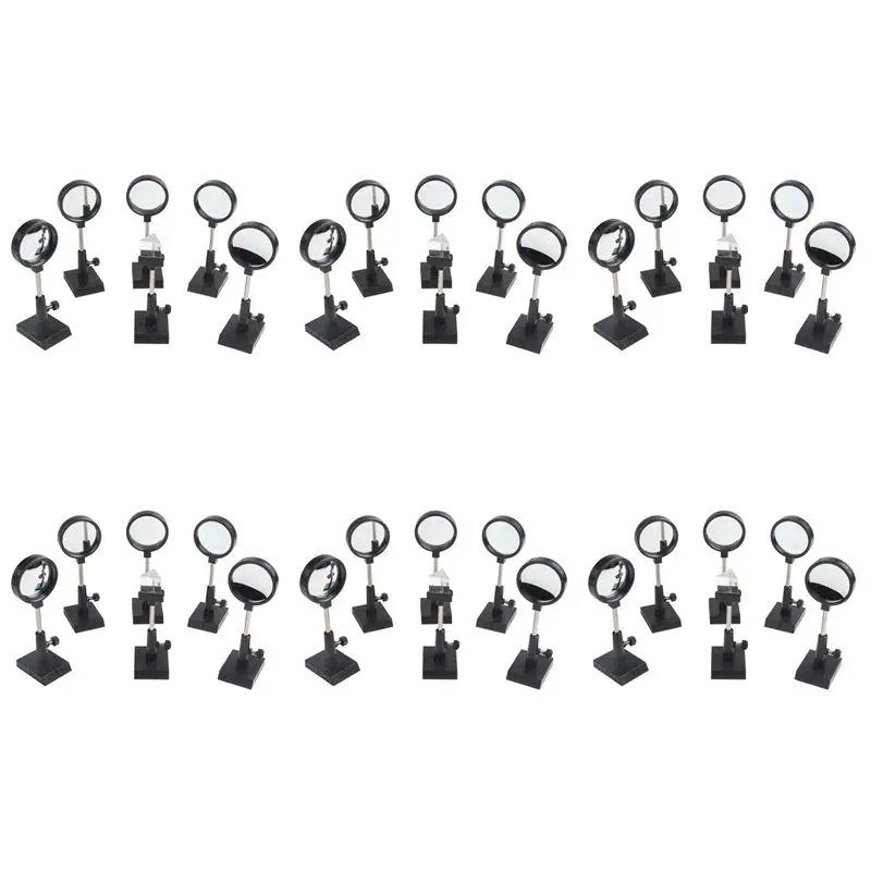 

6X Physical Optics Experiment Set Convex Lens Concave Lens Triangular Prism Plane Mirror Convex Mirror Optical Lens