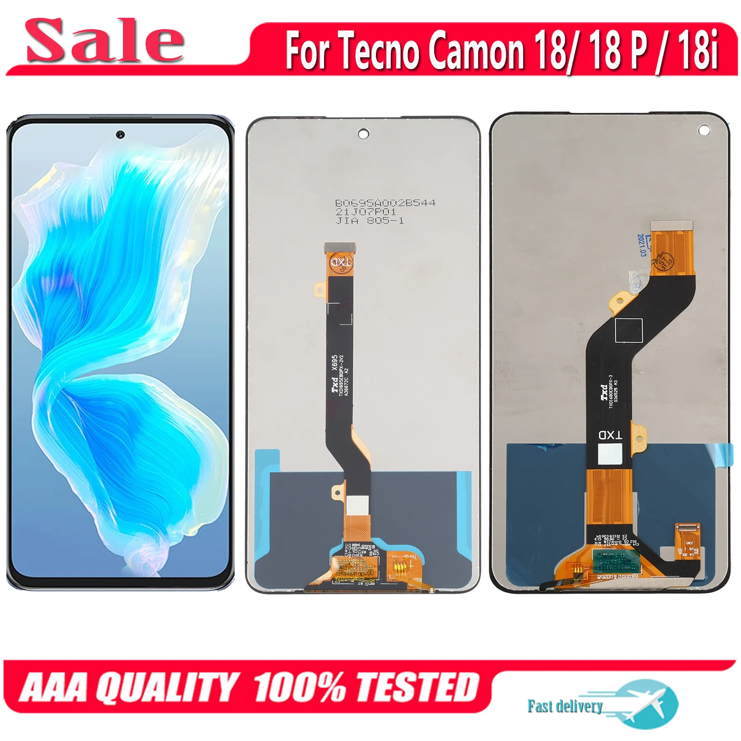 

For Tecno Camon 18 P CH7n 18i CG6 LCD Display Touch Screen Digiziter For Camon 18P 18 CH6n 18 Premier CH9n Display LCD