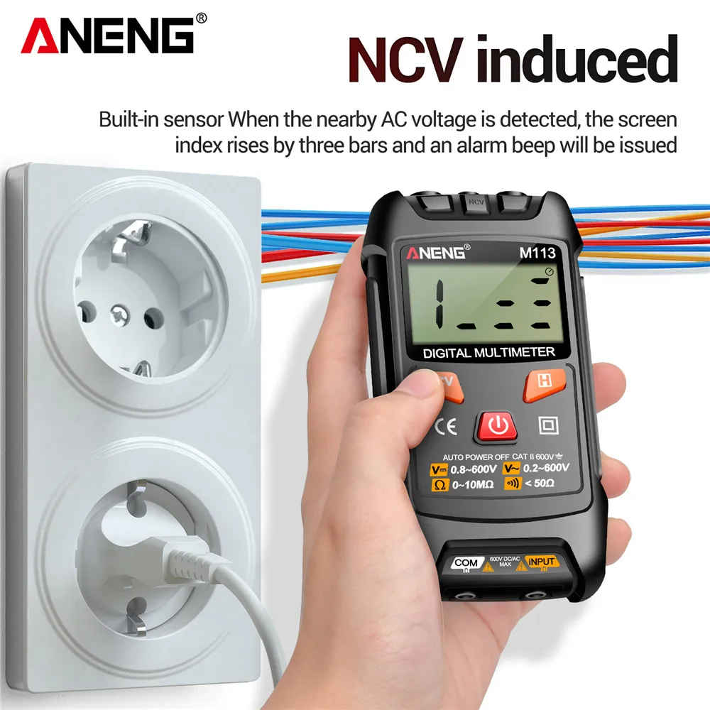 Inteligent Mini Multimeter ANENG M113 AC/DC Voltage Meter&B15 Induction Teste Pen 24-250V Voltage Induction Measuring Instrument