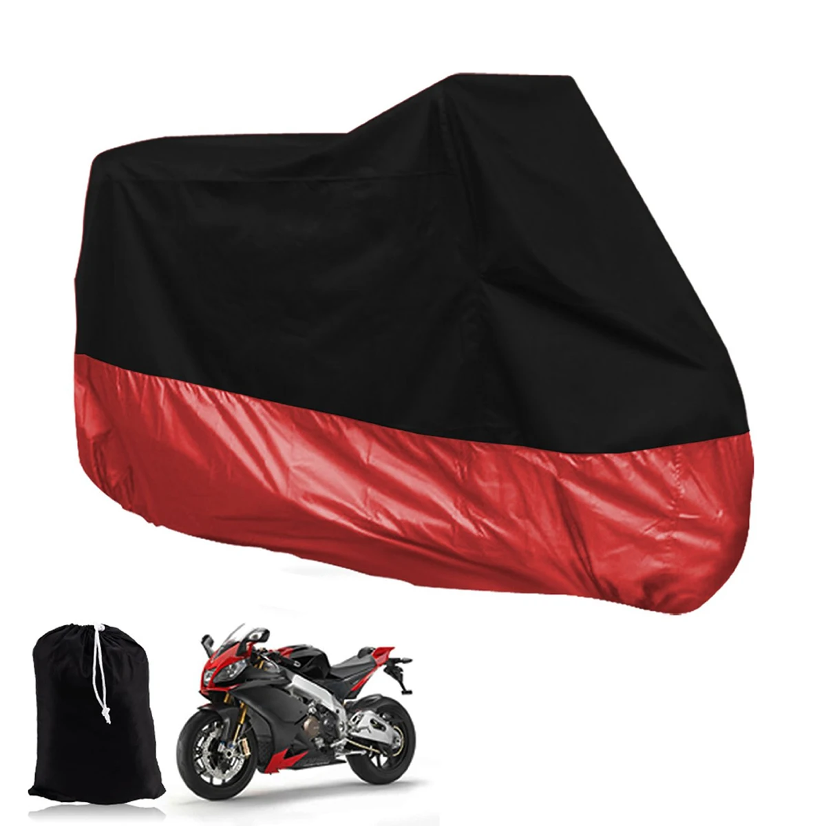 

Universal Motorcycle Cover Waterproof Uv Resistant Protective Cover For Motorbike Scooter Atv 245Cm Xl Size With Elastic Hem