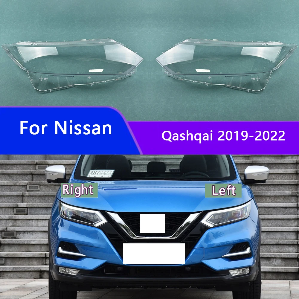 

For Nissan Qashqai 2019-2022 Front Headlight Cover Transparent Lampshade Lamp Lens Headlamp Shell Plexiglass