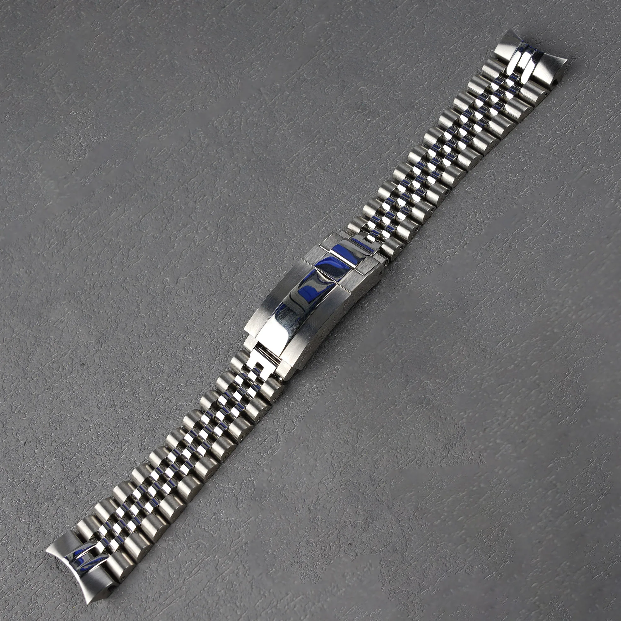 Rolamy 20mm Jubilee Strap 316 Stainless Steel Solid Curved-End Band For Seiko Prospex Alpinist SPB115/117/121/123 SARB013/015