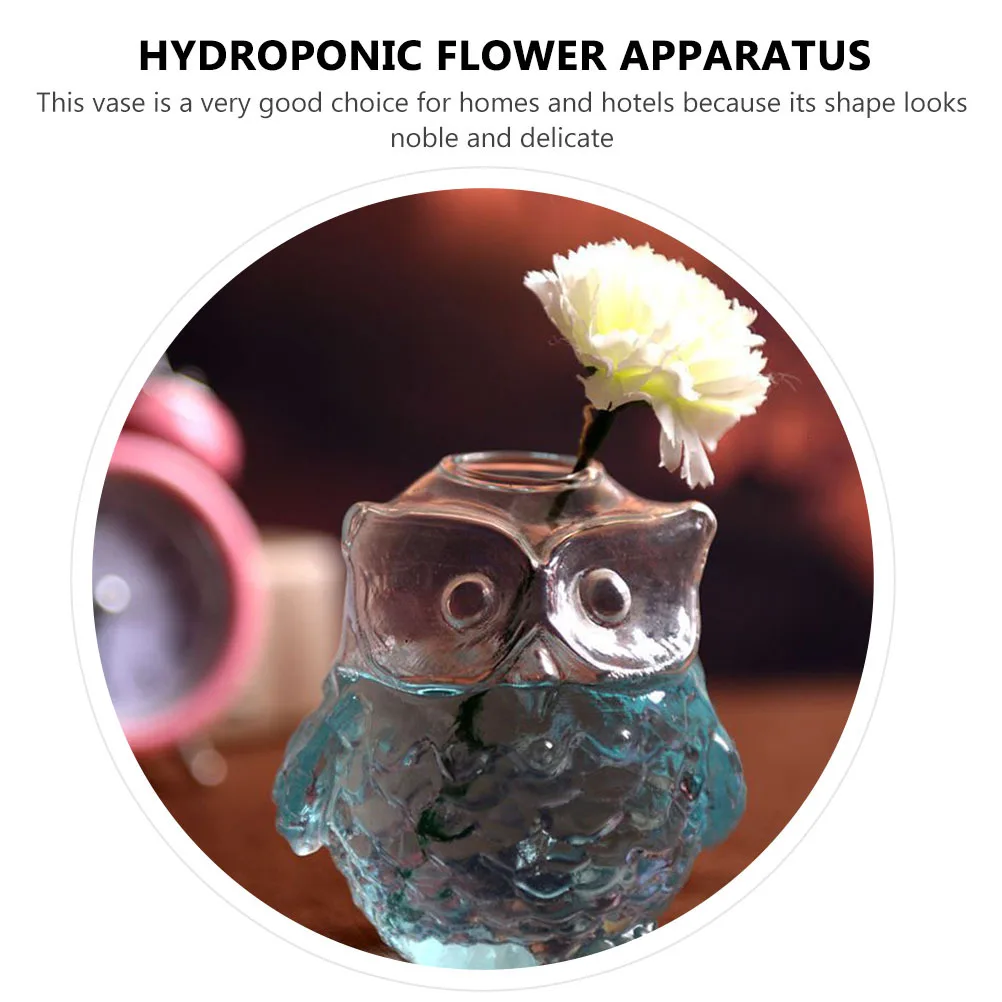 

2Pcs Hydroponic Glass Vase Owl Shape Planter Clear Flower Holder Decorative Pot for Home Office Garden Flower Vase