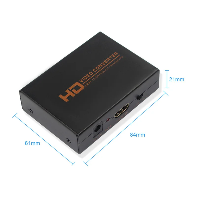 Konwerter HDMI do DVI, wyjście optyczne i 3.5mm audio, kompatybilny z HDTV/projektor/PS4/TV, pudełko, plug and play