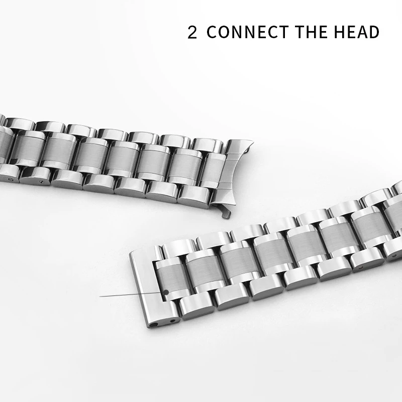 5 مؤشر الصلبة الفولاذ المقاوم للصدأ حزام 12/13/14/15/16/17/18/19/20/21/22/23/24 مللي متر قوس فراشة مشبك الرجال النساء المعادن حزام (استيك) ساعة