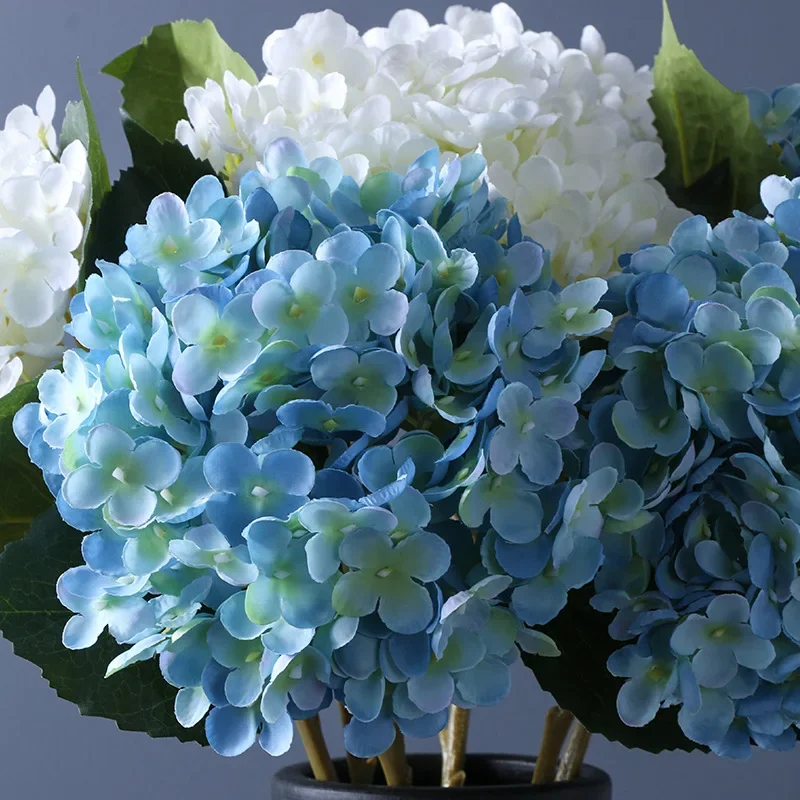 Simulation 11 Forked Hydrangea Flower Bouquets for Home Living Room Dining Table Wedding Decoration Fake Artificial Flowers