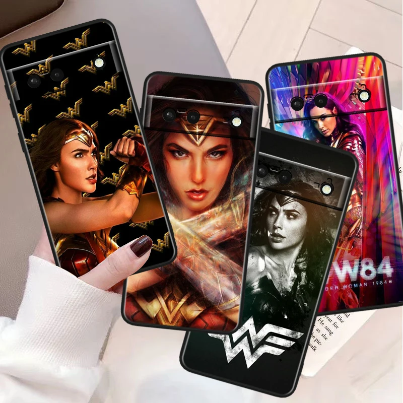 Wonder Woman Cool For Google Pixel 8 7A 6A 5A 5 4 4A XL Pro 5G Black Soft Shockproof Phone Case