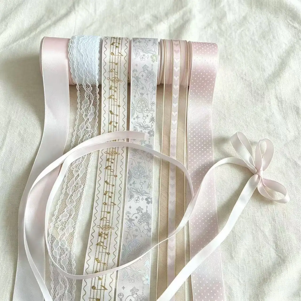 7PC Mix New Korean Style Bar Support Ribbon Ribbon Gumei Badge New Diy Handmade Material Support Bow Advanced Ribbon Cute Gift