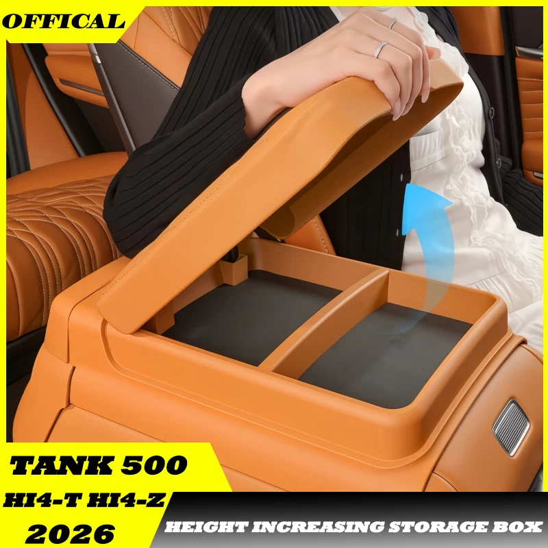 Car Armrest Box Protective Cover Fit for GWM Tank 500 Hi4-T Hi4-Z 2026 Modified Car Armrest Box Height Increasing Storage Box