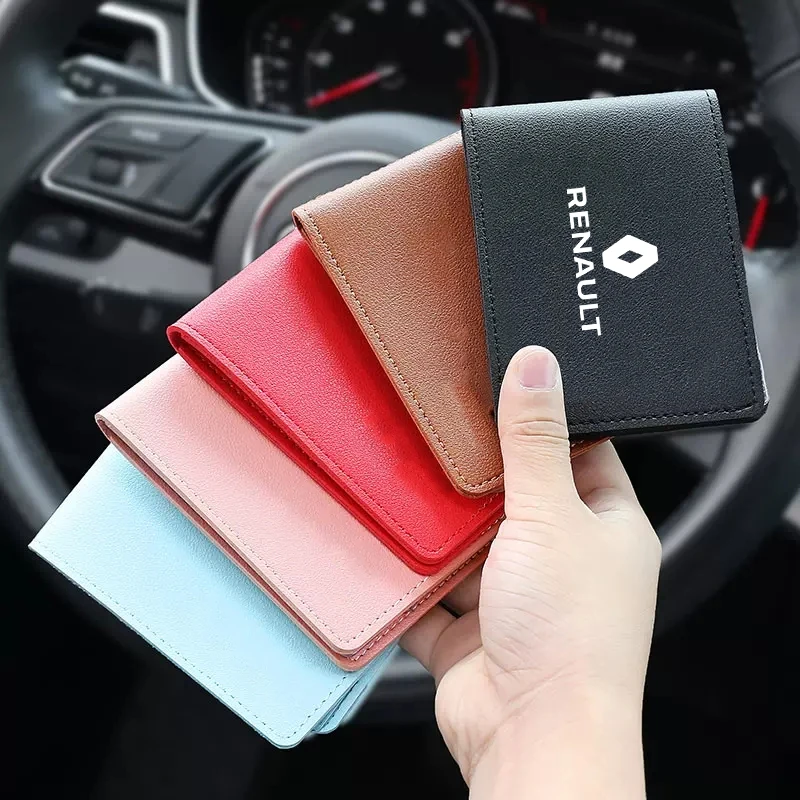 Ultra-thin Car Driver License Cover Credit Card Holder For Renault QM6 Kadjar Koleos Clio Megane Espace Scenic ZOE Captur Laguna