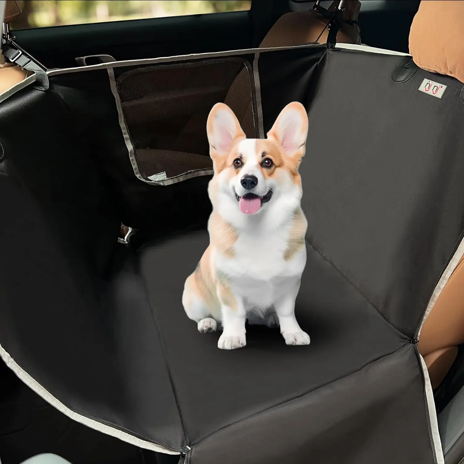 

Waterproof Dog Car Seat Cover with Mesh Window, Scratchproof Backseat Protector for All Dog Sizes