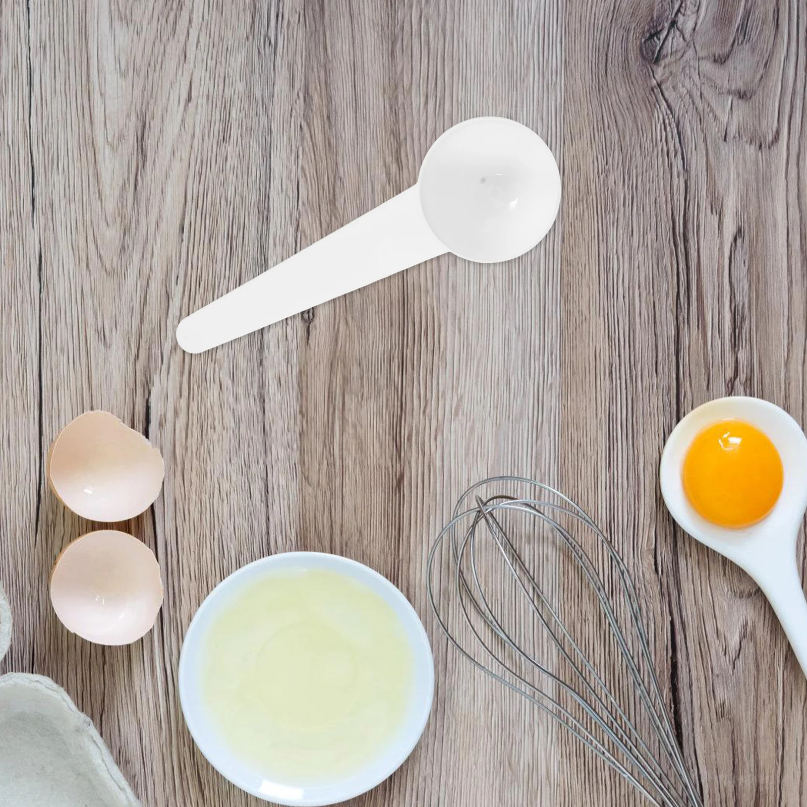 

4Pcs Plastic Measuring Spoons Set Long Handle Coffee Protein Milk Powder Scoop for Kitchen Cooking Baking Tea Spices White 1g 3g