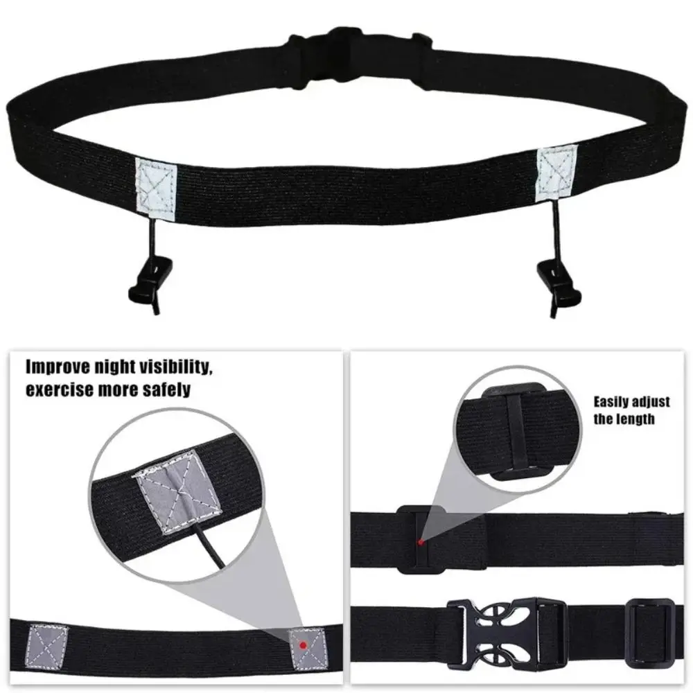 Professional Reflective Strips Race Number Belt Adjustable Elastic Waist Pack Lightweight Race Number Holder Triathlon