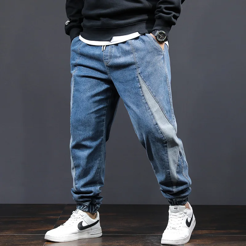 Jogger Jeans Men Denim Pants Plus Size 8XL Fashion Patchwork Jeans Casual Elastic Waist Denim Pants Male Big Size Trousers