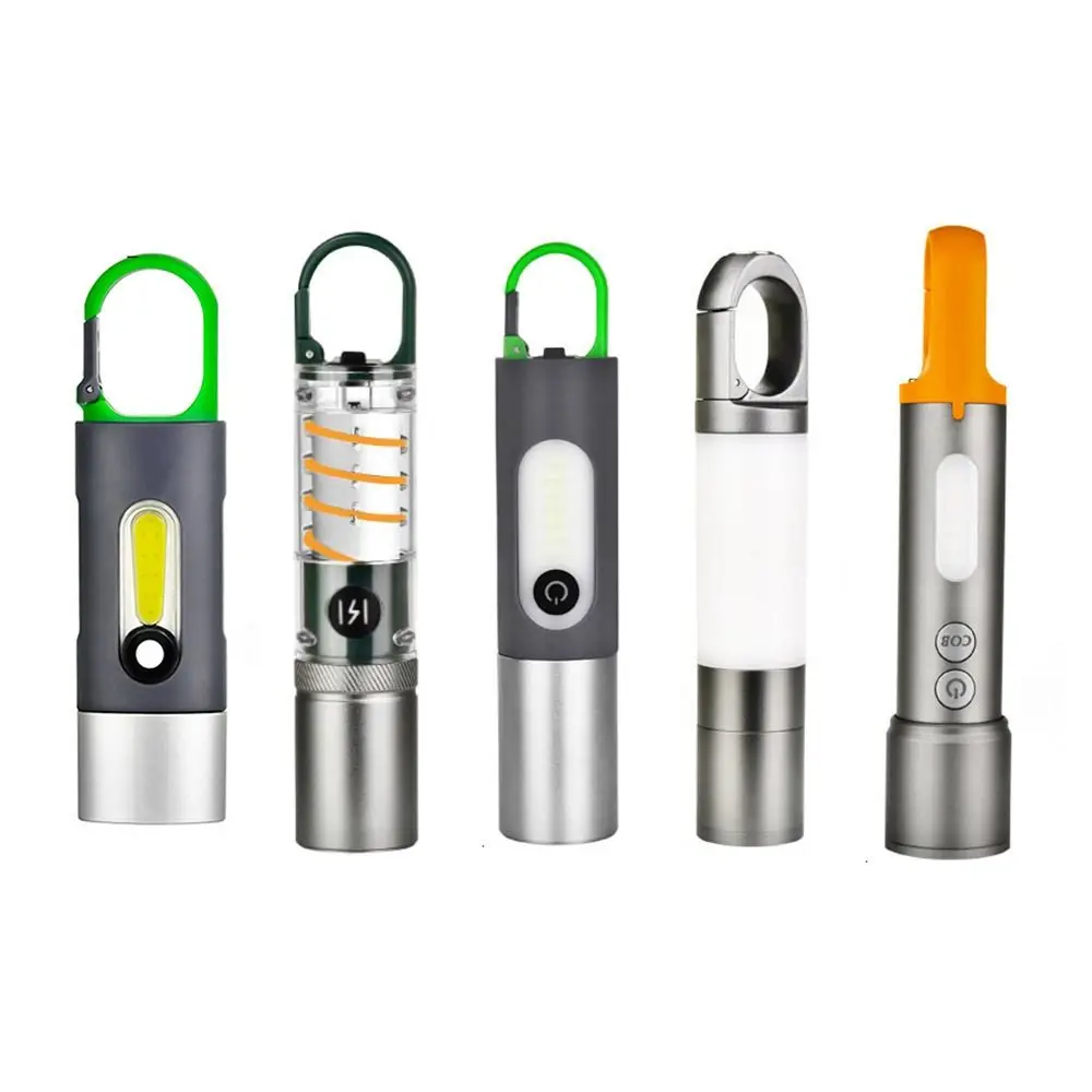 

Side Lamp Mini Keychain Flashlight Zoomable Press-Type Hook Strong Light Flashlight Super Bright Waterproof Portable Work Light