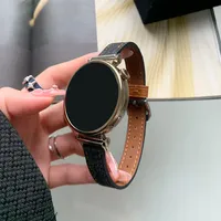 18mm 20mm 22mm Girls Leather Strap For Huawei GT 4 41mm Smart Watch Band For Samsung Galaxy Watch 6 5 4 44mm 40mm 45mm Active 2