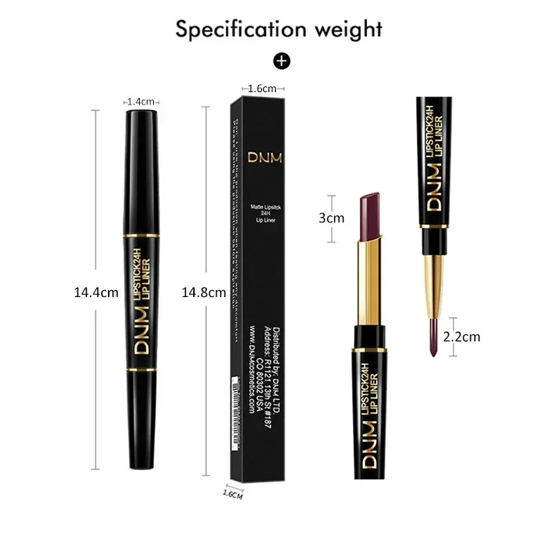 Heallor matten Lippenstift Bleistift Doppelkopf Lip Liner Stift rot nackt langlebige wasserdichte Dame charmante Lippen stift Make-up-Tools