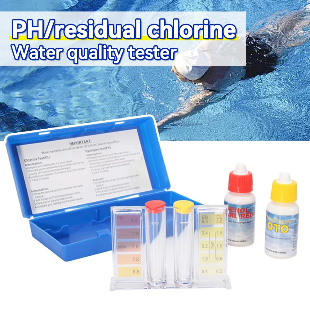 PH Chlorine Water Test Kit Tester Hydrotool Testing Kit for Swimming Pool Water Alkalinity Test Hydroponics Aquarium Accessories