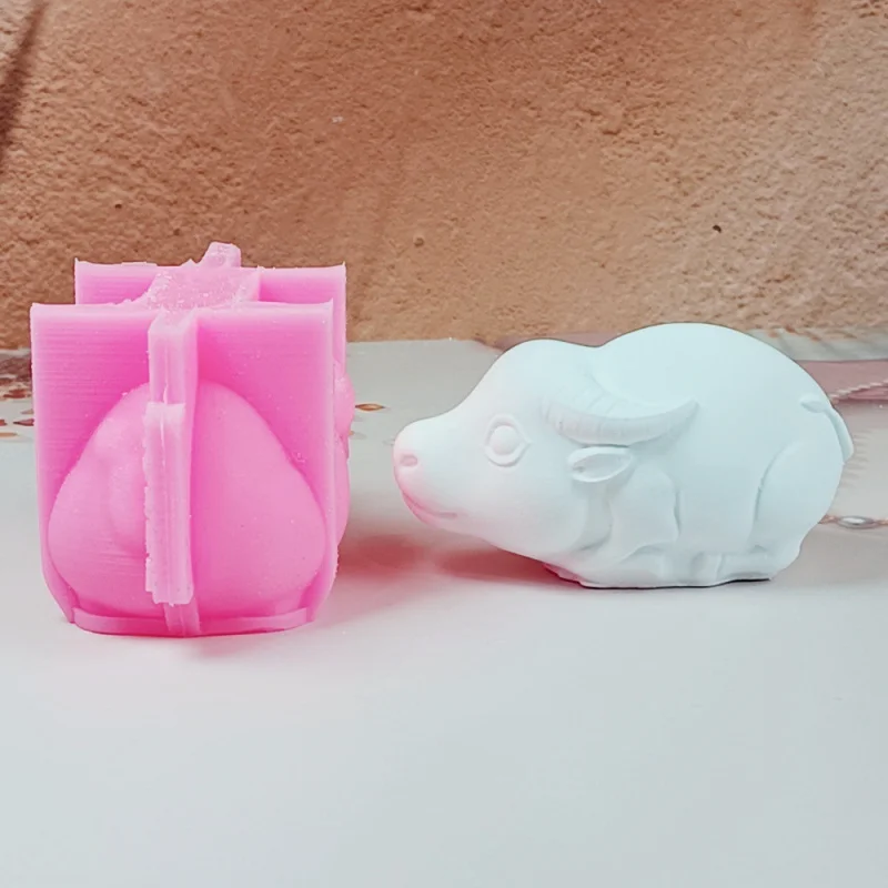 

Силиконовая форма для статуи быка для гипсовых скульптур своими руками, ароматерапевтических свечей и декора стола