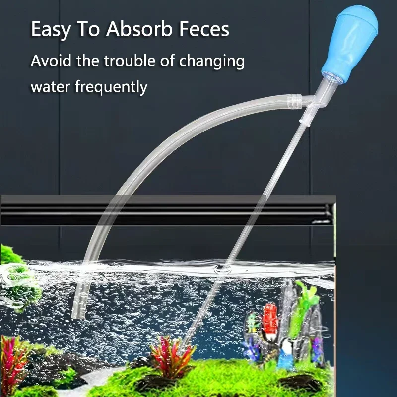 

Aquarium Fish Tank Cleaning Tool Pipette Fish Tank Siphon Pump Water Changer Aquarium Accessories with Suction Defecation Tubes