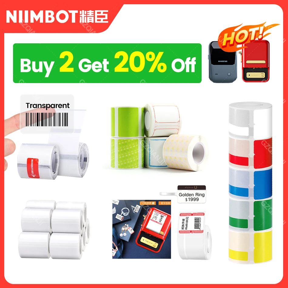 Mini Thermal Label printer Niimbot B21 B3S Bluetooth Price Tag Printer Paper Roll For Retail Store Classification Label Printer