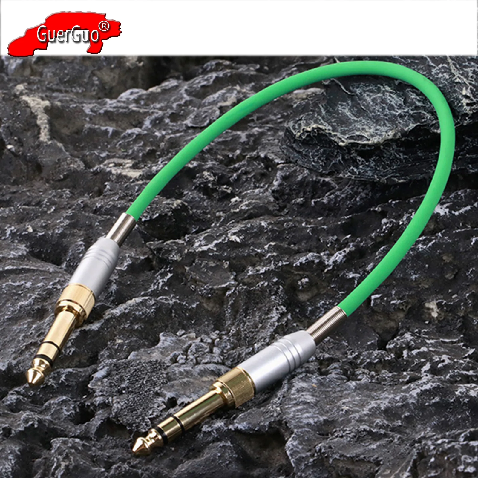 

1/4 inch TRS Instrument Guitar Audio Extension Cable,6.35mm Male to Male Stereo Jack Interconnect Wire for Bass Keyboard Mixer