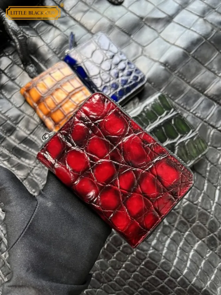 portefeuille-court-en-cuir-veritable-de-crocodile-design-mode-pour-homme-et-femme-avec-fermeture-eclair-couleurs-melangees-porte-cartes-decontracte