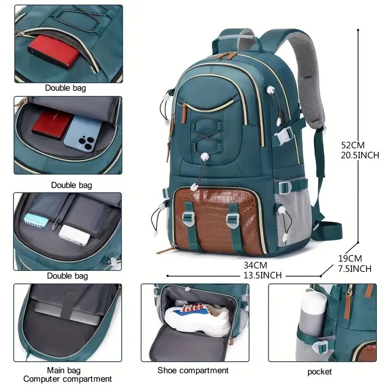 40L hiking backpack, men's and women's camping backpack, waterproof outdoor hiking lightweight backpack, with shoe compartment