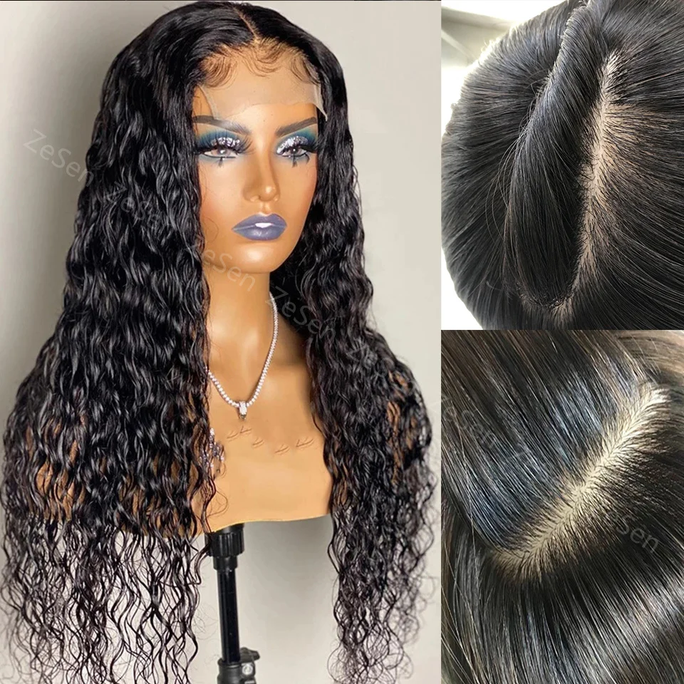 

Synthetic 4x4 Pu Silk Base Scalp Top Lace Front Wigs Loose Curly Glueless Frontal Wig Pre Plucked with Baby Hair Cosplay Daily