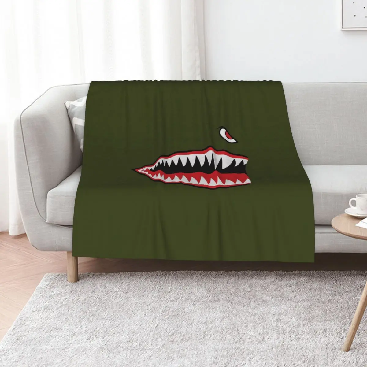 Flying Tigers Nose Warhawk Throw Blanket Cute Plaid Soft Plaid manga blankets ands Summer Beddings Custom Blankets