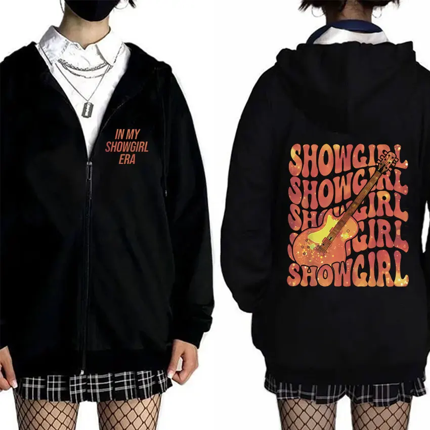 

The Life of A Showgirl Album Graphic Zipper Hoodie Men Women Clothing Fashion Pop Music Hoodies Man Vintage Casual Zip Up Jacket