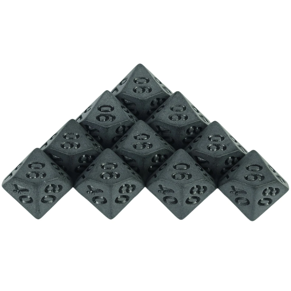 Deep Black Dice D4, D6, D8, D10, D12, D20 10PCS Plastic for Board Game Entertainment