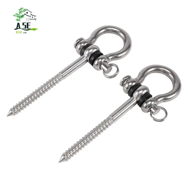 

A05E-2 шт. Винтовой кронштейн из нержавеющей стали 304, сверхмощный, 180 ° Вешалки для качелей, гамак для йоги, стул, мешок с песком, наборы качелей