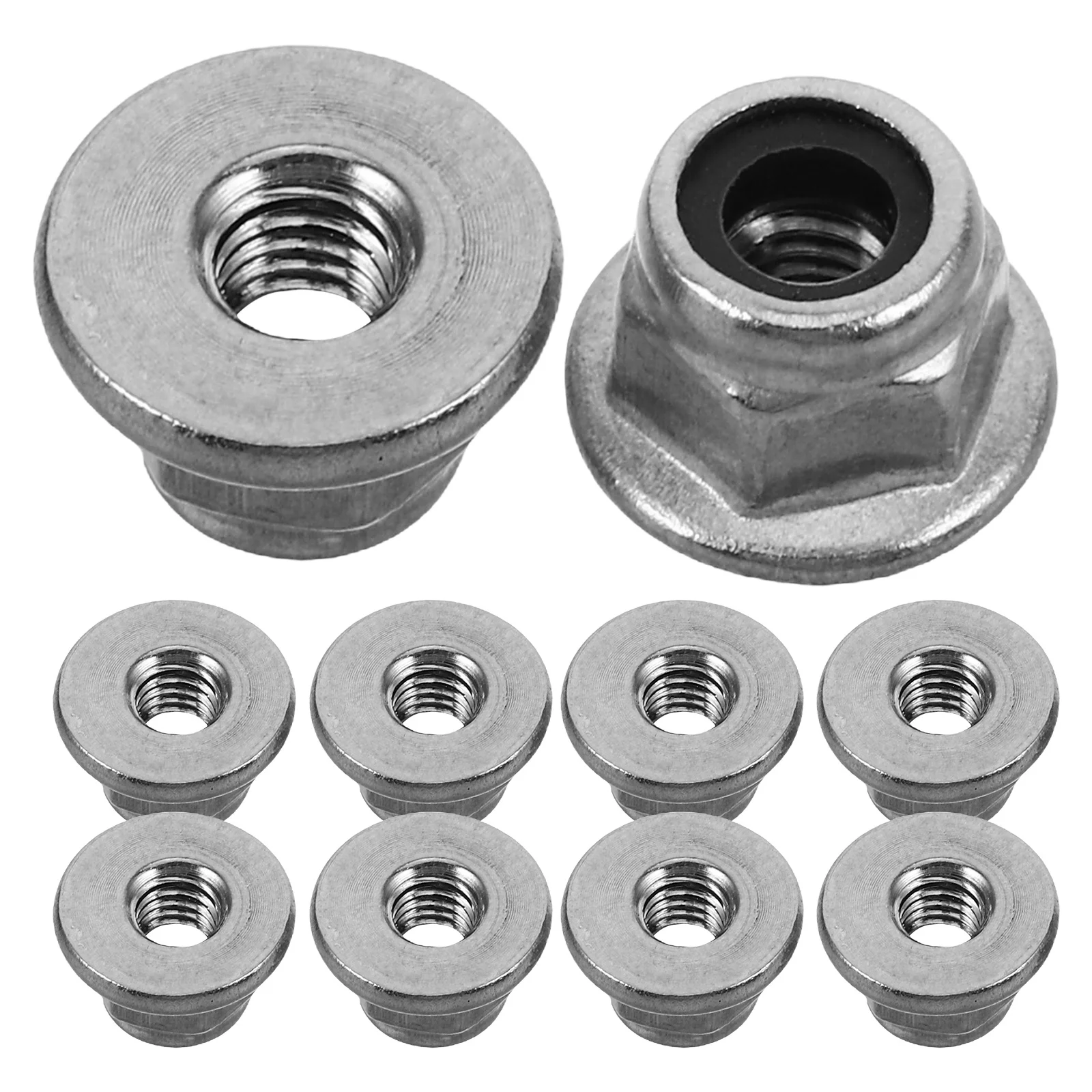 

25Pcs Nonslip Hexagon Flange Nuts M3 Stainless Steel Nylon Insert Ideal for Industrial and Construction Use Lock Nuts