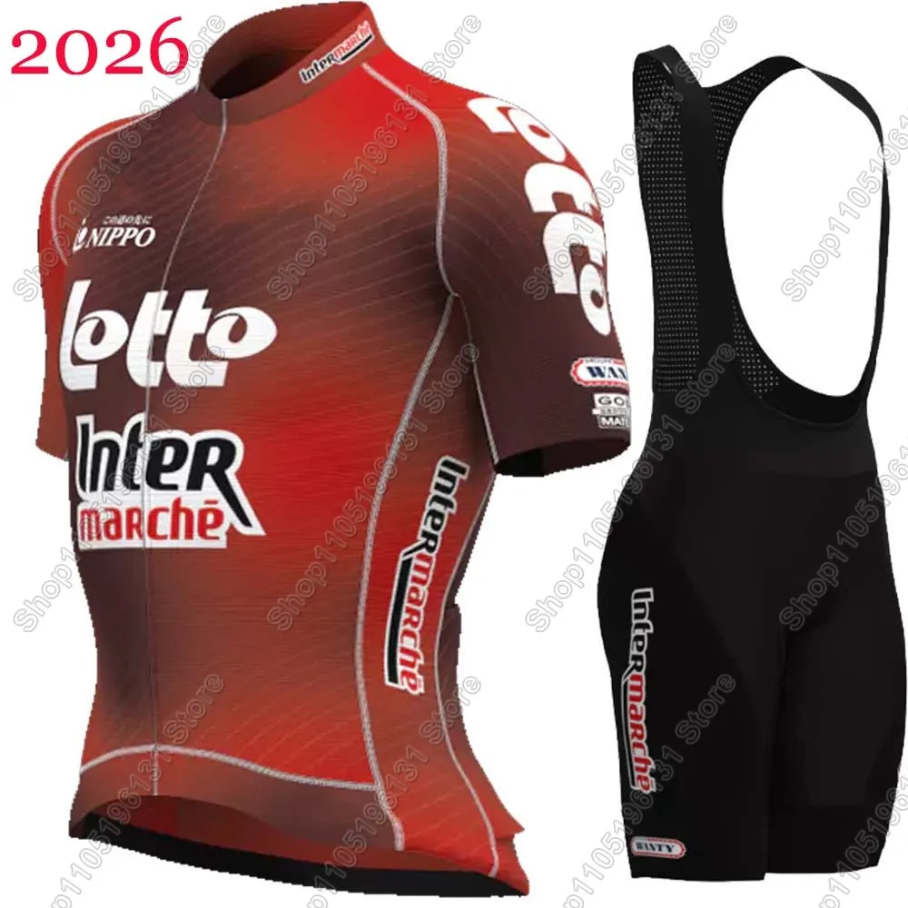 Lotto Cycling 2026 Jersey Set Mens Summer Belgium Team Clothing Road Bike Suit Mountain Bicycle Shirt Bib Shorts MTB Ropa