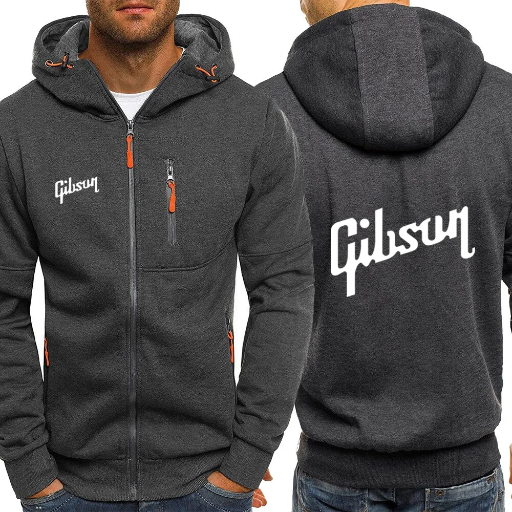 2024 New Gibson Men Spring and Autumn Tri-color Hooded Jacket Spring Autumn Men's Comfortable and Leisure Slim-fit Versatile Top