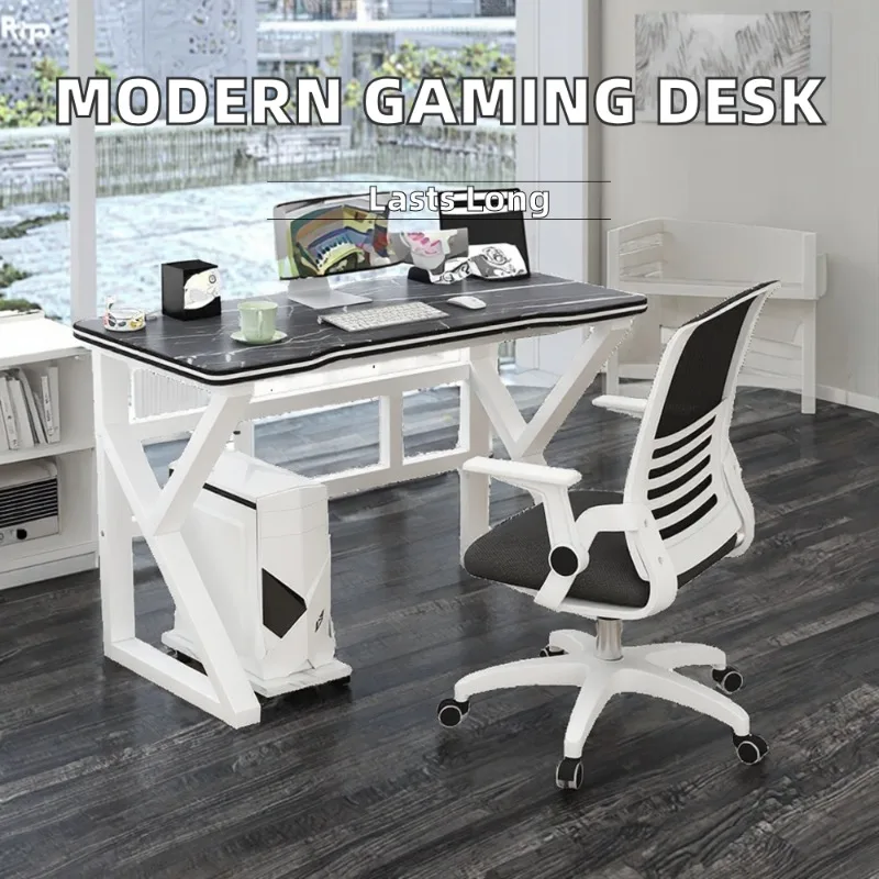 Wholesale Modern Black and White Gaming Desk Custom Computer Table with New Design Metal Material for Home Office