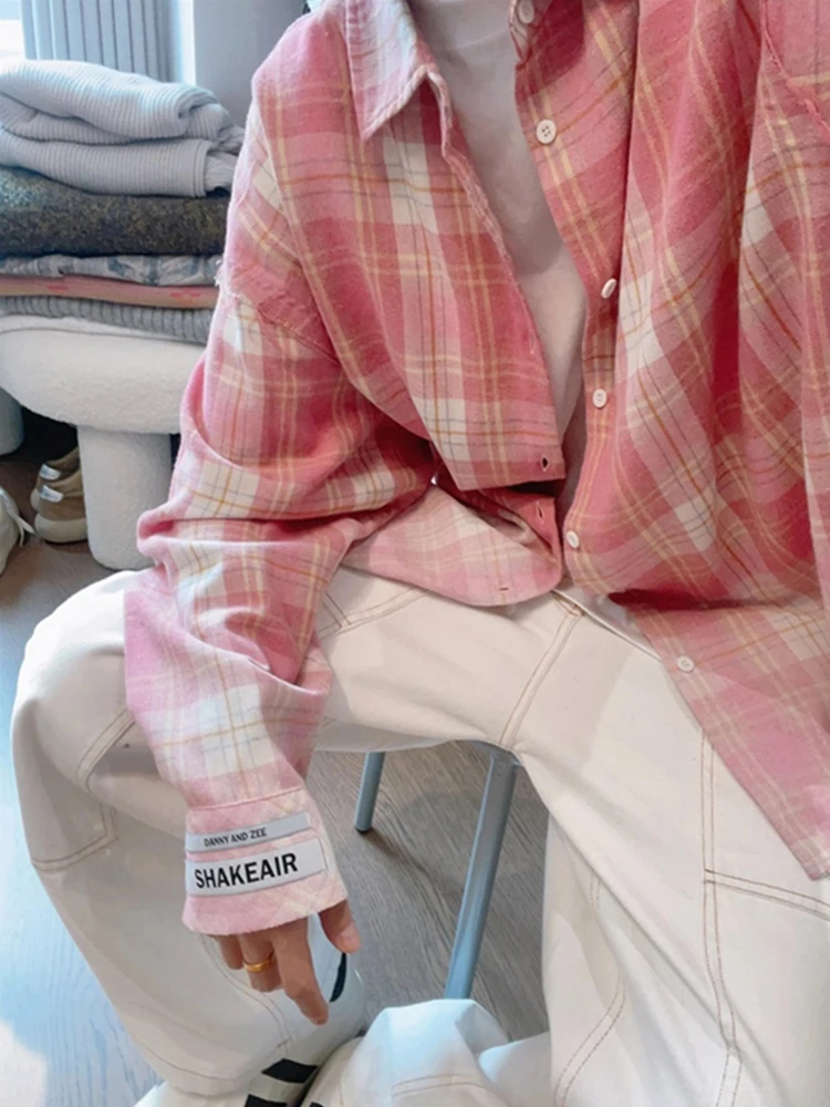 Blue Plaid Casual irt Men's Summer Thin Sun Protection American Sle Outerwear Loose Fit Long Sve arp Collar