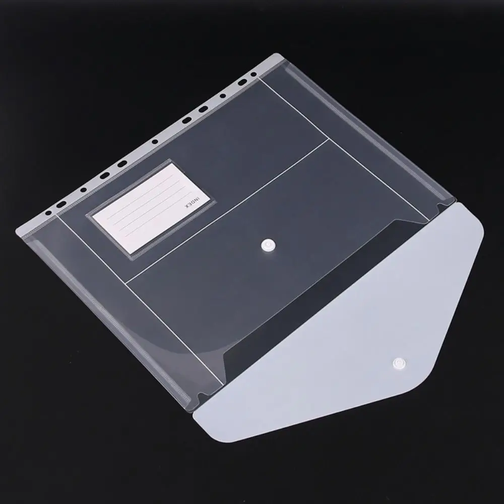6 pcs Perfect พลาสติก Binder โฟลเดอร์ A4 ล้างกระเป๋า 11 หลุม Snap ปิดป้ายหลวมโรงเรียน