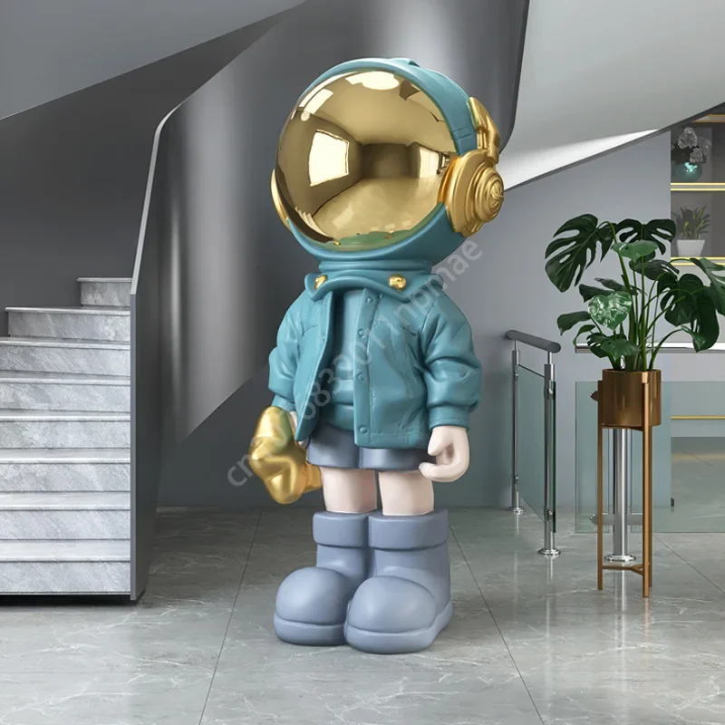 Astronaut Large Landing Ornament Home Decor Sculpture and Statue Decoration Accessory Living Room Resin Fiberglass Statue