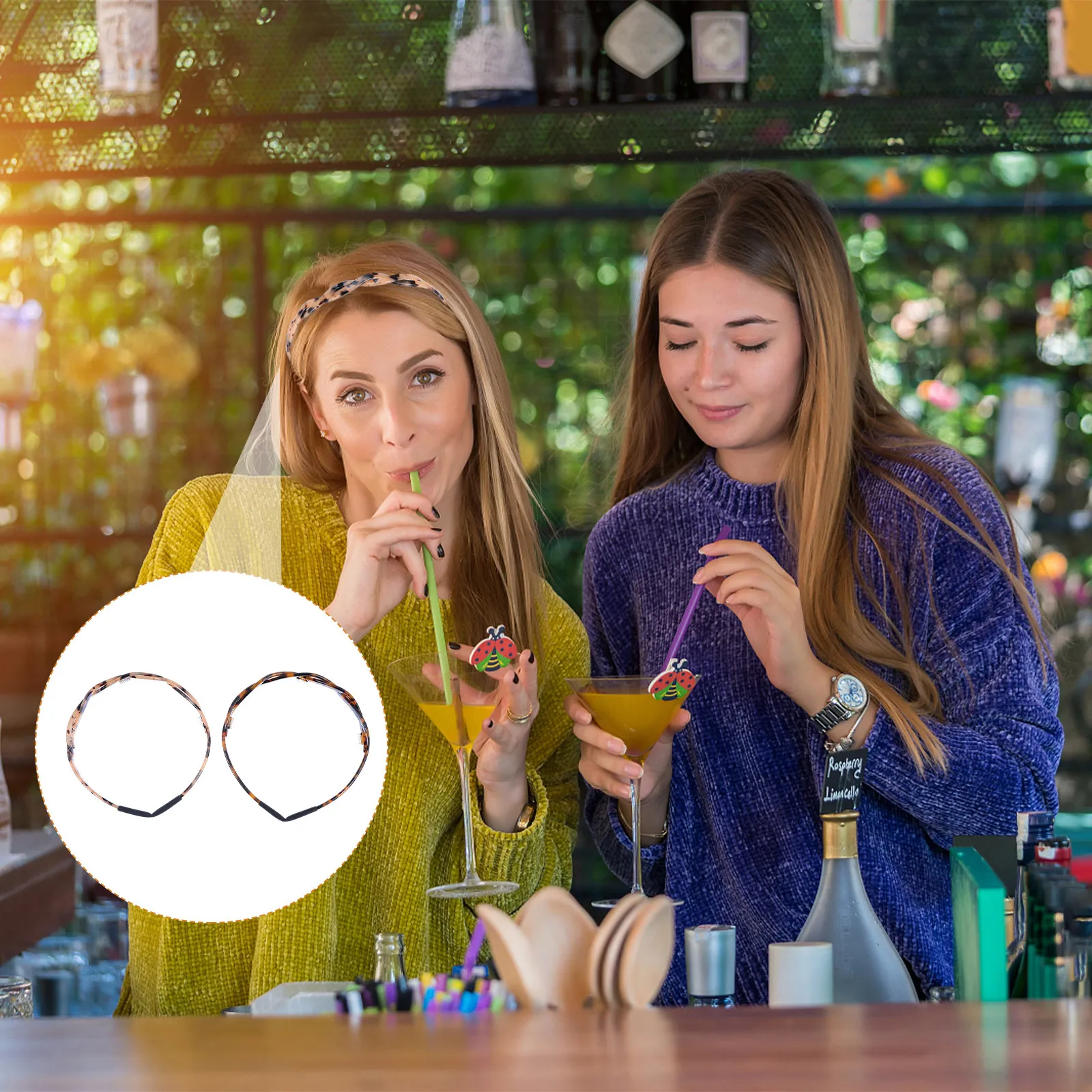 

2Pcs Hair Bands Anti-Slip Teeth Headbands Lightweight Acrylic for Women Photo Props and Daily Use Women Headband