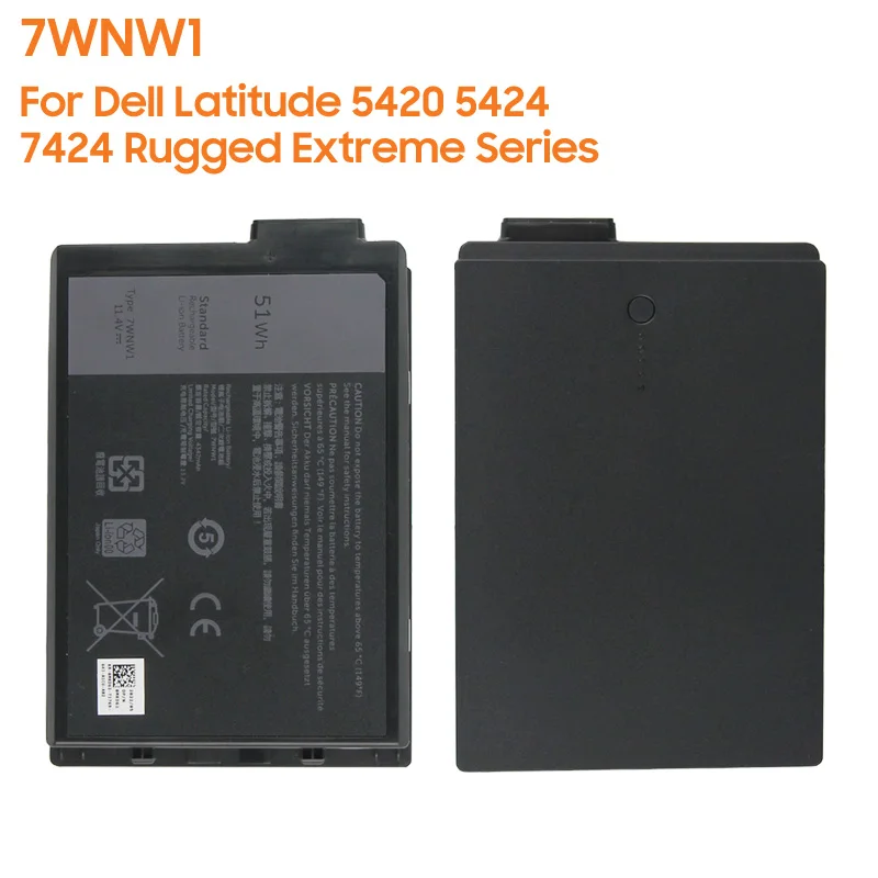 Replacement Battery 7WNW1 For Dell Latitude 5420 5424 7424 Rugged Extreme Series Rechargeable Batteries 4342mAh High Capacity