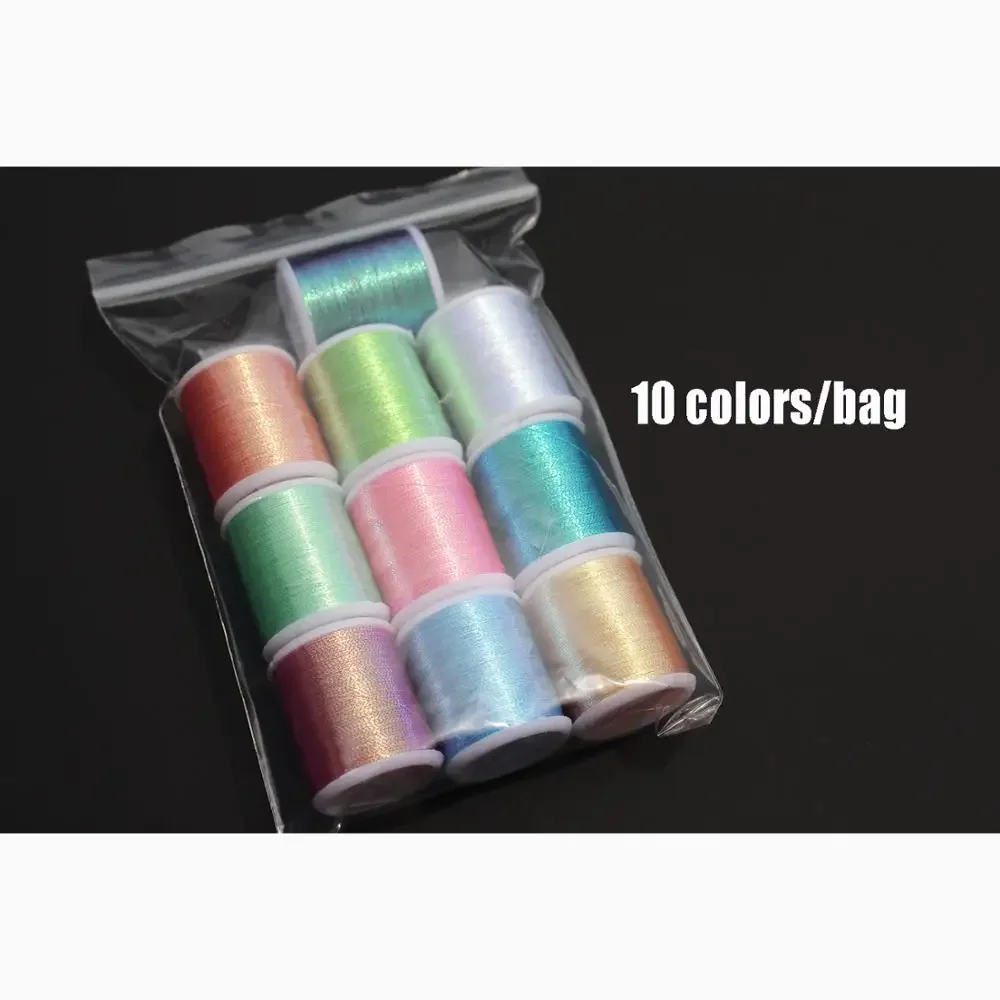 

Tigofly 10 pcs 10 colors 150D Pearl Glitter Tinsel Thread 40 Yards Fly Tying Tinsel Line Materials
