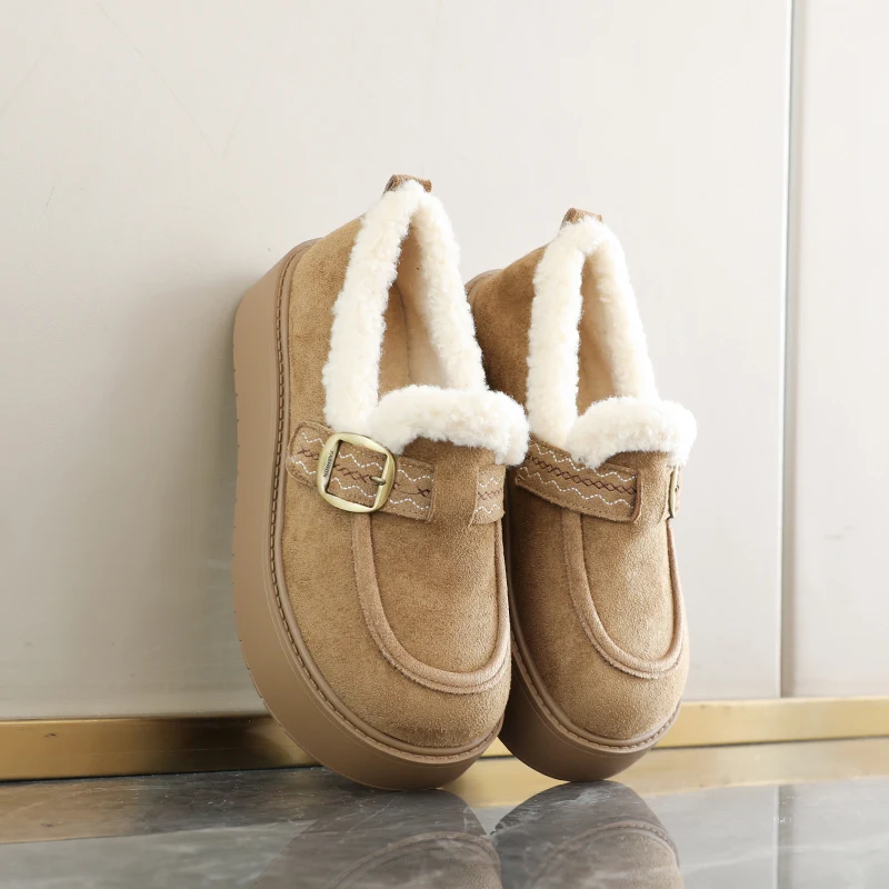 

Cotton shoes, thick-soled, fleece-lined, warm and casual high-top women's shoes, outdoor short boots, HAI02