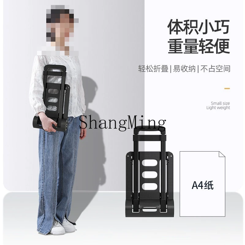 SM pick-up express small pull cart folding household portable pull goods handling shopping trolley